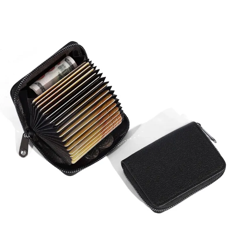 20 Detents Cards Holders PU Business Bank Credit Bus ID Card Holder Cover Coin Pouch Anti Demagnetization Wallets Bag Organizer - Image 6