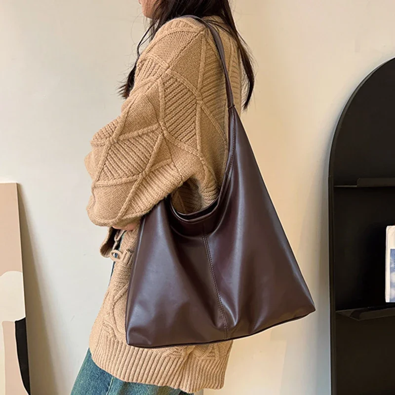 New Tote bag hand bill of lading shoulder women's bag retro simple large bag Tote bag - Image 3